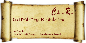 Csiffáry Richárd névjegykártya
