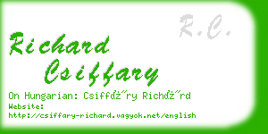 richard csiffary business card